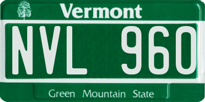 VT license plate NVL960