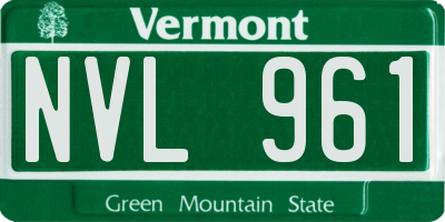 VT license plate NVL961