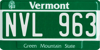 VT license plate NVL963