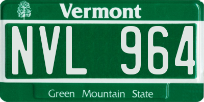VT license plate NVL964