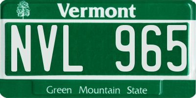VT license plate NVL965