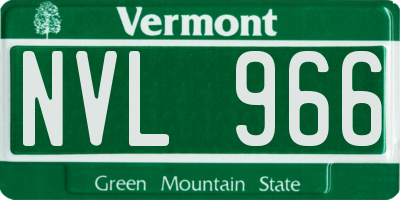 VT license plate NVL966