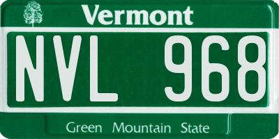 VT license plate NVL968
