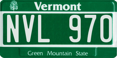 VT license plate NVL970