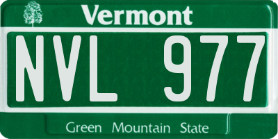 VT license plate NVL977