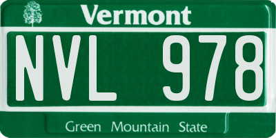 VT license plate NVL978