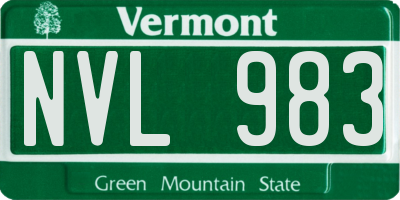 VT license plate NVL983
