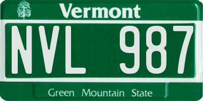 VT license plate NVL987