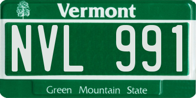 VT license plate NVL991