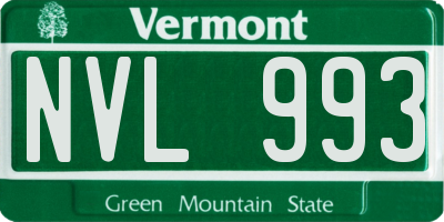 VT license plate NVL993