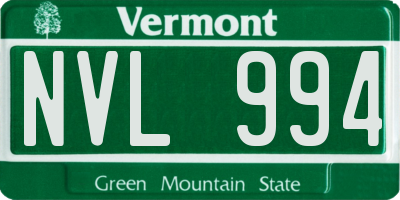 VT license plate NVL994