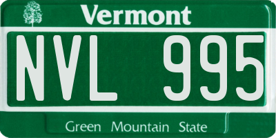 VT license plate NVL995