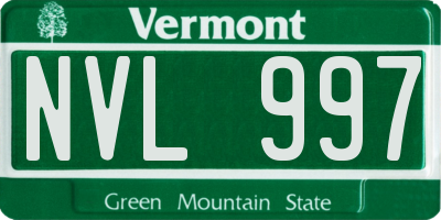 VT license plate NVL997