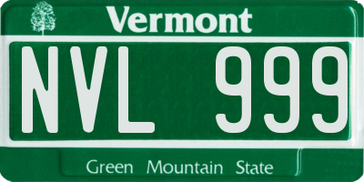 VT license plate NVL999