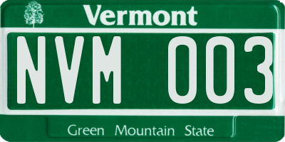VT license plate NVM003