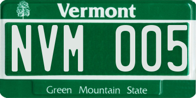 VT license plate NVM005