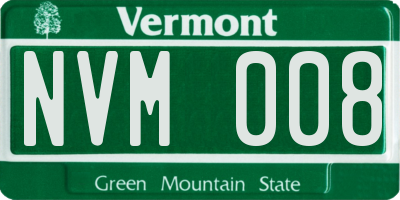 VT license plate NVM008