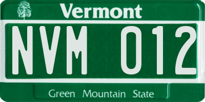 VT license plate NVM012