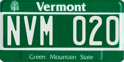VT license plate NVM020