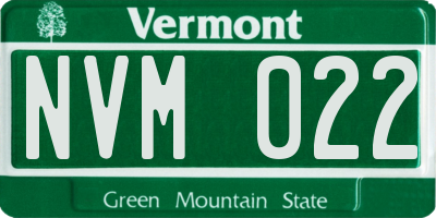 VT license plate NVM022