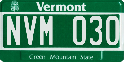 VT license plate NVM030