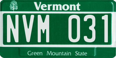 VT license plate NVM031