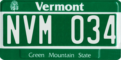 VT license plate NVM034
