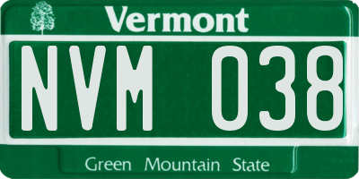 VT license plate NVM038