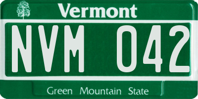 VT license plate NVM042