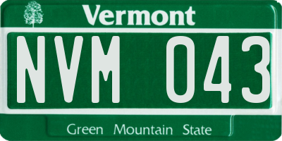 VT license plate NVM043
