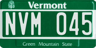 VT license plate NVM045