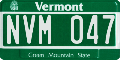 VT license plate NVM047