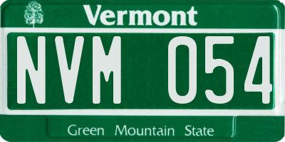 VT license plate NVM054