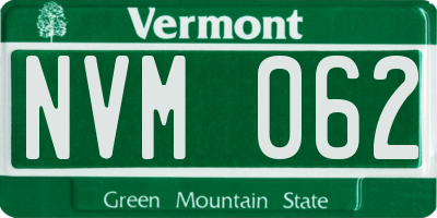 VT license plate NVM062