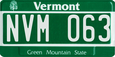 VT license plate NVM063