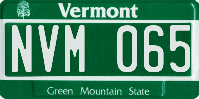 VT license plate NVM065
