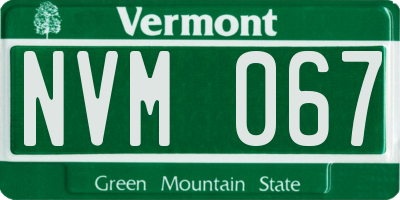 VT license plate NVM067