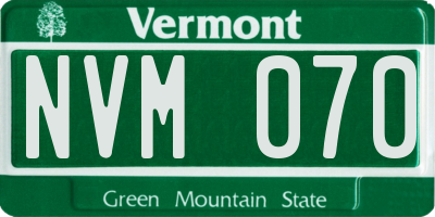 VT license plate NVM070