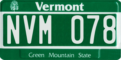 VT license plate NVM078