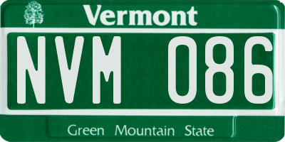 VT license plate NVM086