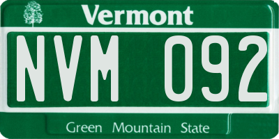 VT license plate NVM092