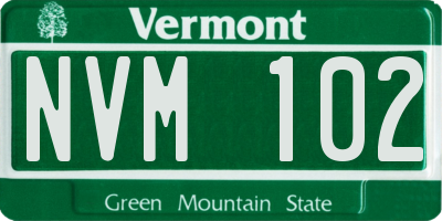 VT license plate NVM102