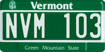 VT license plate NVM103
