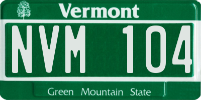 VT license plate NVM104