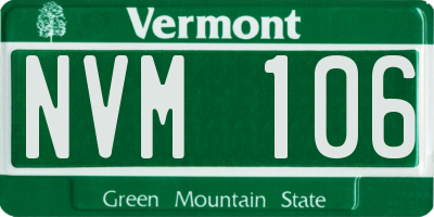 VT license plate NVM106