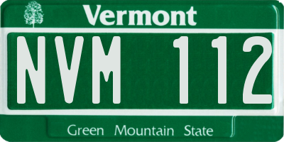 VT license plate NVM112