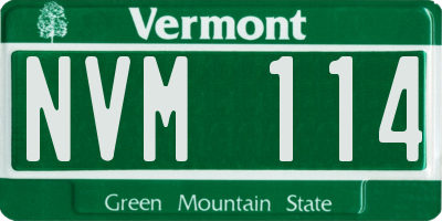 VT license plate NVM114