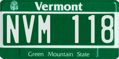 VT license plate NVM118