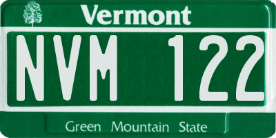 VT license plate NVM122