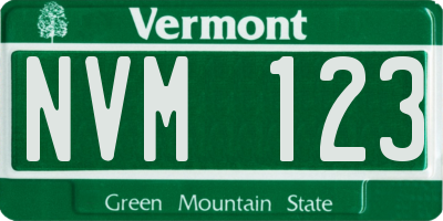 VT license plate NVM123